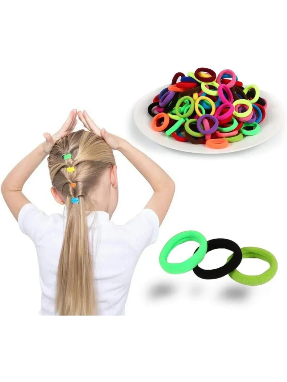 Cute Baby Hair Ties | Elastic Ponytail Holders for Girls & Toddlers, 12 Pack